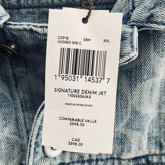 NWT: COACH | C-Monogram Distressed Denim Jacket Size XXL Men - Picture 2 of 9